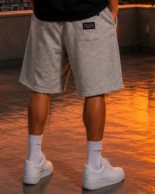 Number Print Shorts – Gray