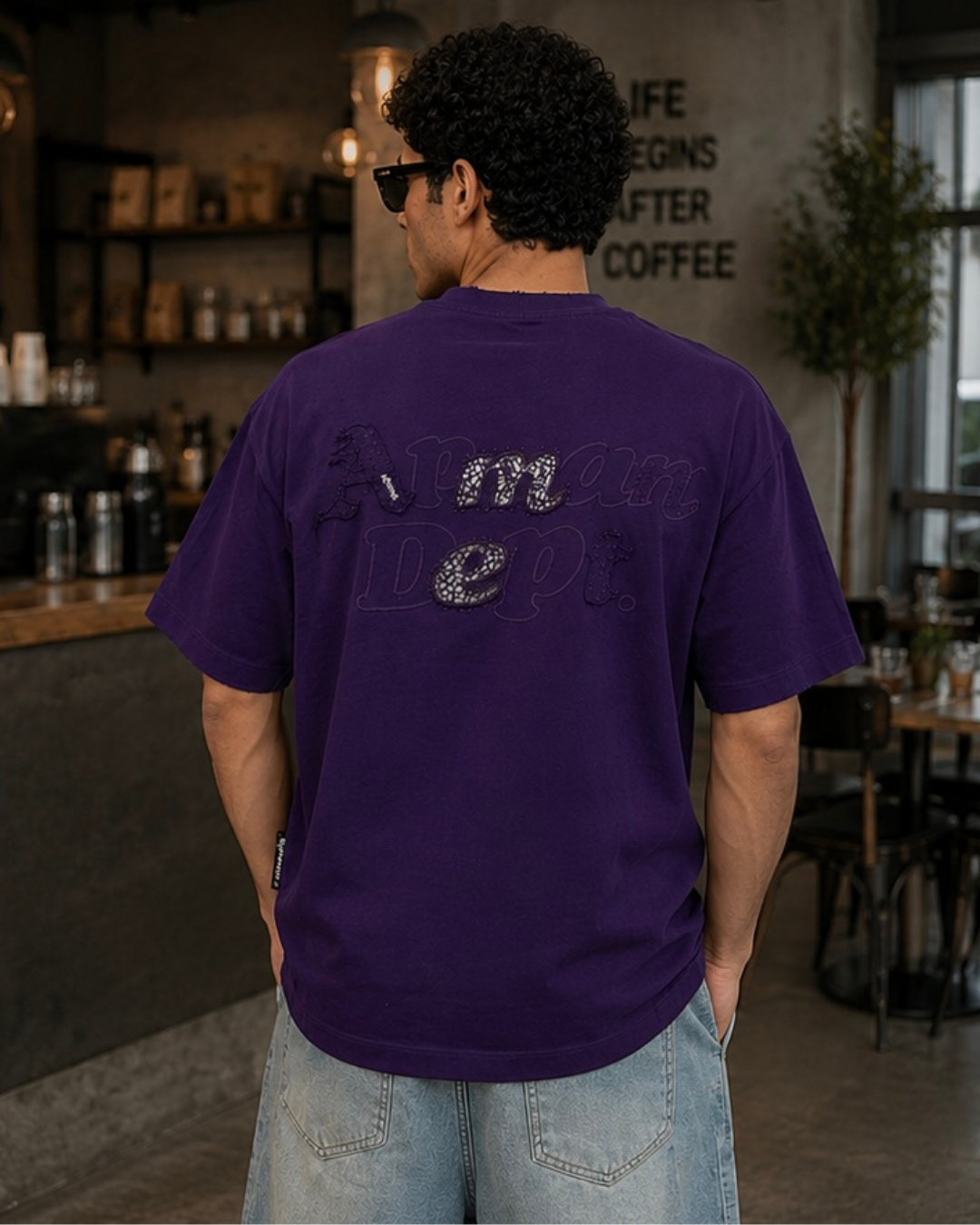 Embroidered Tee – Purple