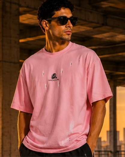 Distressed Tee – Pink