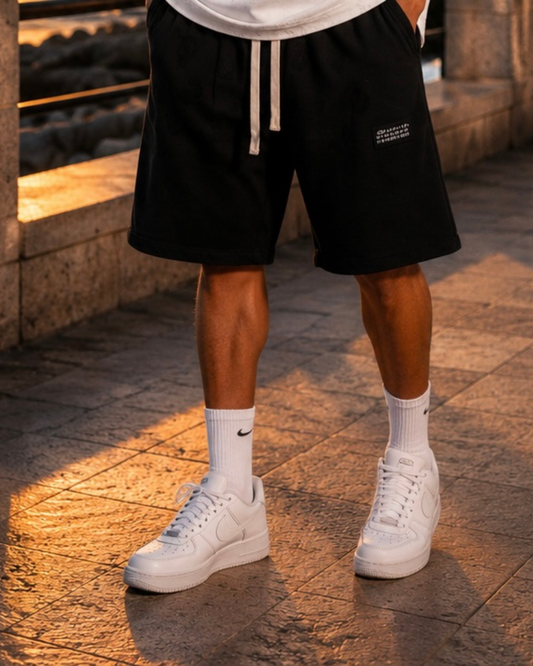 Number Print Shorts – Black