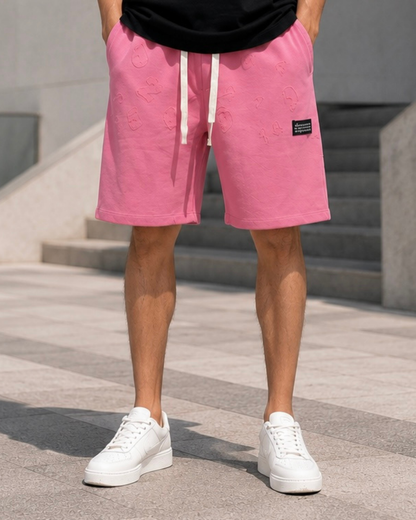 Number Print Shorts – Pink