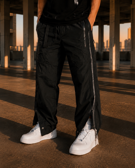 Utility Zip Cargo Pants – Black