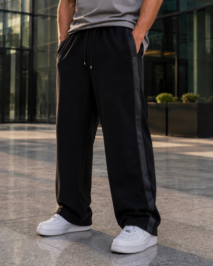 Essential Side Stripe Pants – Black