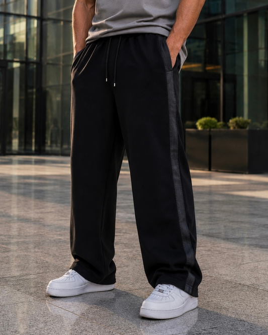 Essential Side Stripe Pants – Black