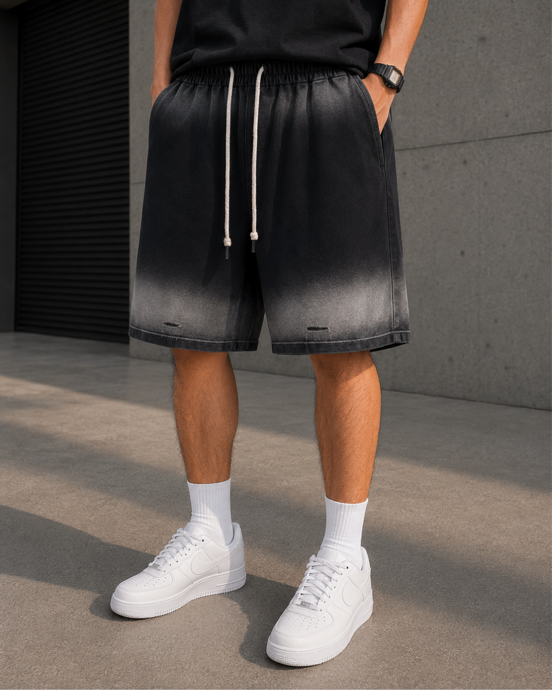 Washed Shorts – Black